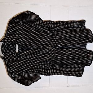 Polka dot button down blouse